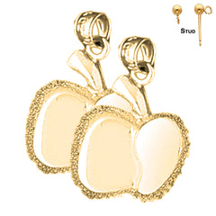 14K or 18K Gold Apple Earrings