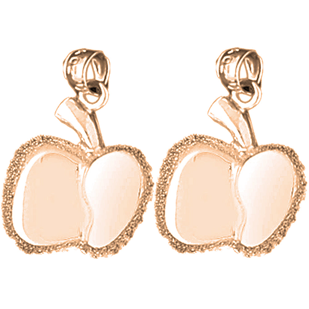 14K or 18K Gold 22mm Apple Earrings
