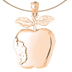 10K, 14K or 18K Gold Apple Pendant