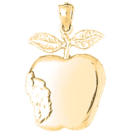10K, 14K or 18K Gold Apple Pendant