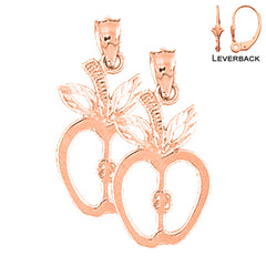 14K or 18K Gold Apple Earrings