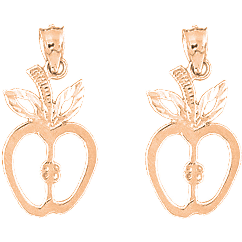 14K or 18K Gold 26mm Apple Earrings
