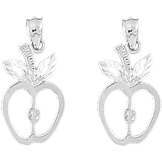 Sterling Silver 26mm Apple Earrings