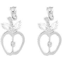 Sterling Silver 26mm Apple Earrings