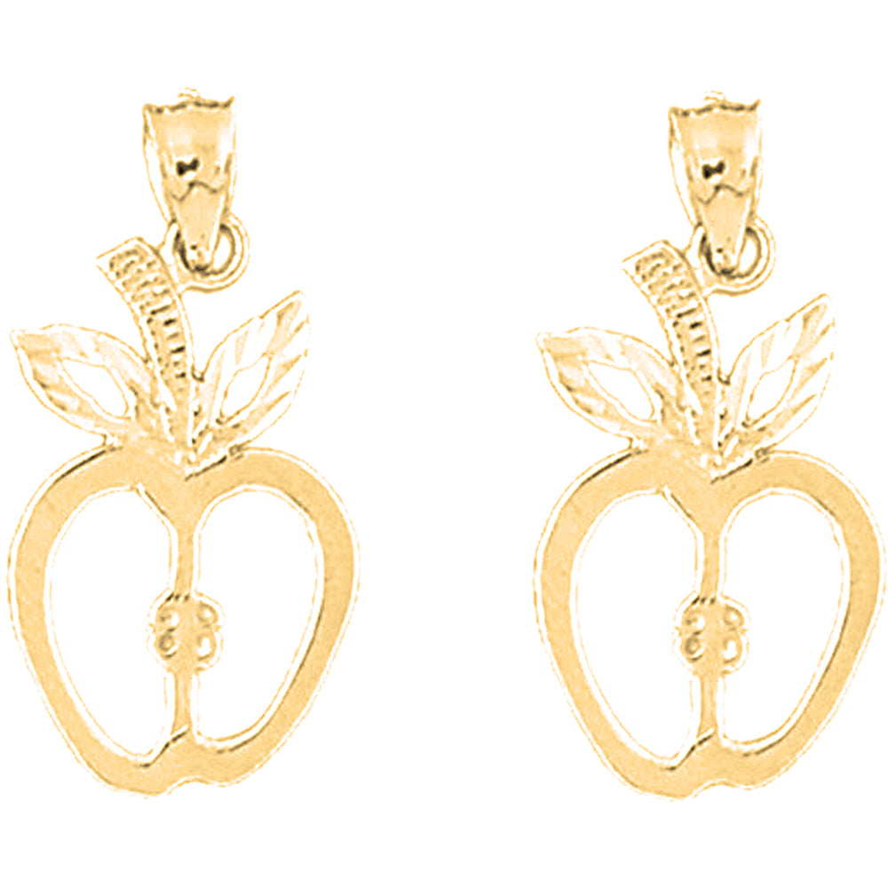 14K or 18K Gold 26mm Apple Earrings