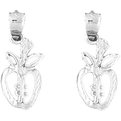 Sterling Silver 21mm Apple Earrings