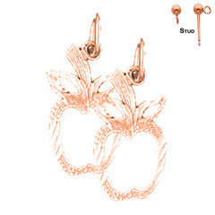 14K or 18K Gold Apple Earrings