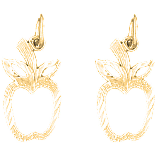 14K or 18K Gold 19mm Apple Earrings