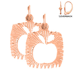14K or 18K Gold Apple Earrings