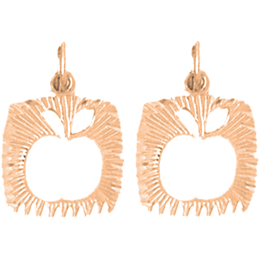 14K or 18K Gold 17mm Apple Earrings