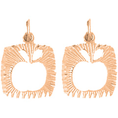 14K or 18K Gold 17mm Apple Earrings