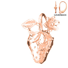 14K or 18K Gold Strawberry Earrings