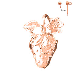 14K or 18K Gold Strawberry Earrings
