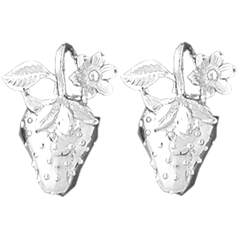14K or 18K Gold 20mm Strawberry Earrings