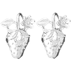 14K or 18K Gold 20mm Strawberry Earrings