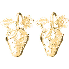 14K or 18K Gold 20mm Strawberry Earrings