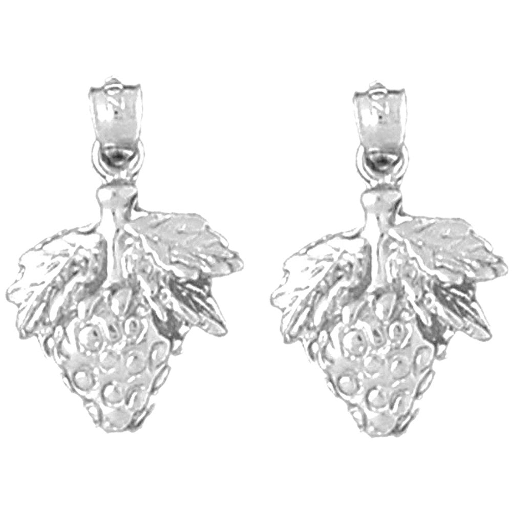 Sterling Silver 21mm Strawberry Earrings