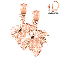 14K or 18K Gold Strawberry Earrings