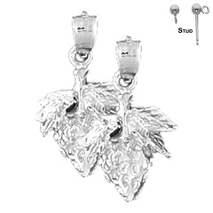 Sterling Silver 22mm Strawberry Earrings (White or Yellow Gold Plated)