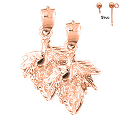 14K or 18K Gold Strawberry Earrings