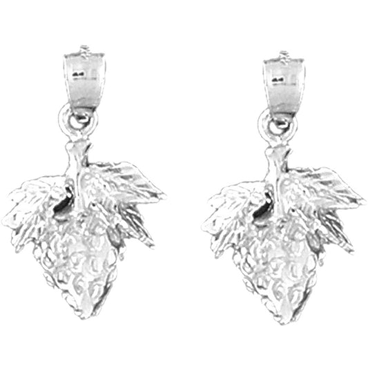 Sterling Silver 22mm Strawberry Earrings