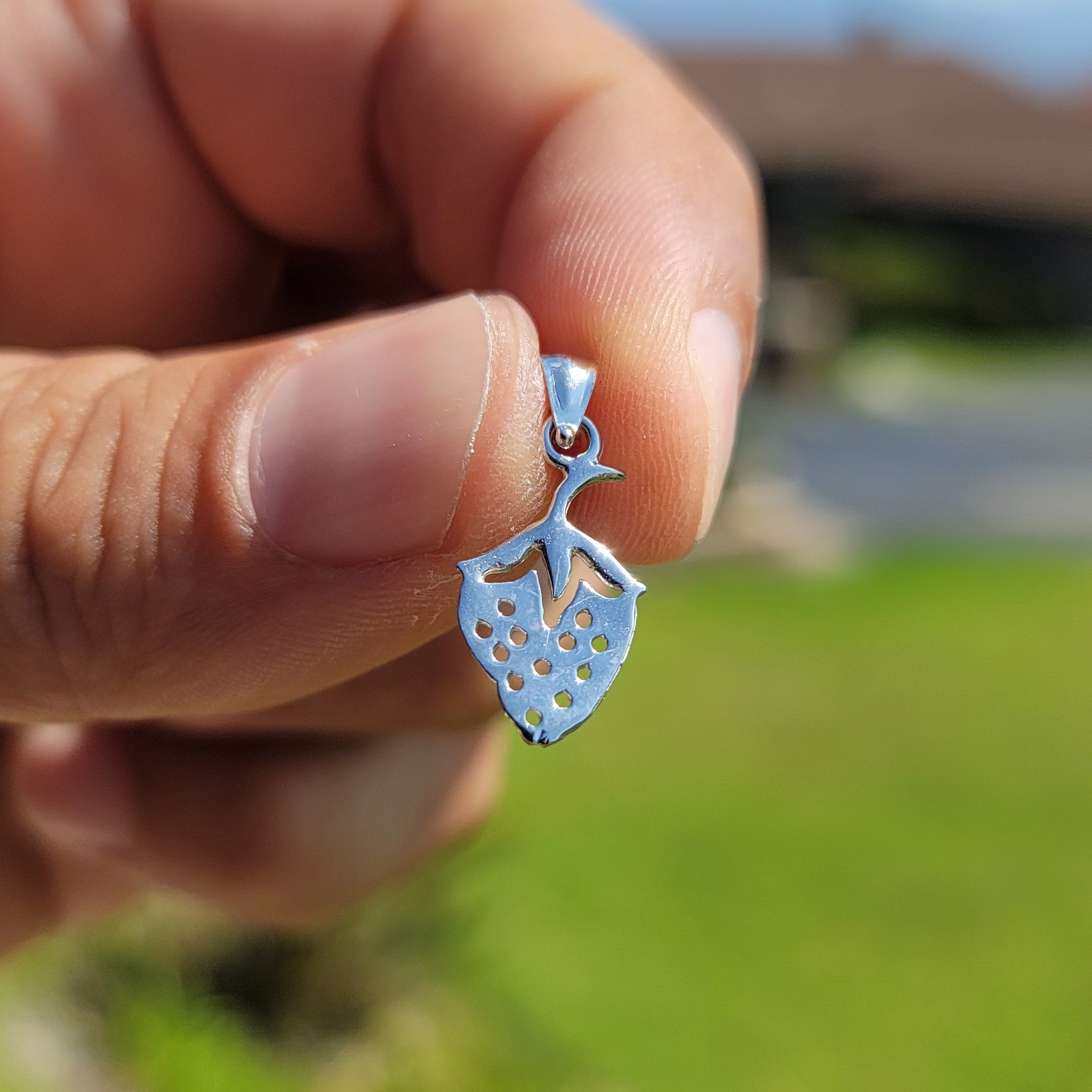 14K or 18K Gold Strawberry Pendant