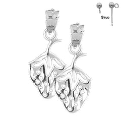 Sterling Silver 23mm Strawberry Earrings (White or Yellow Gold Plated)