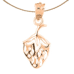 14K oder 18K Gold Erdbeeranhänger
