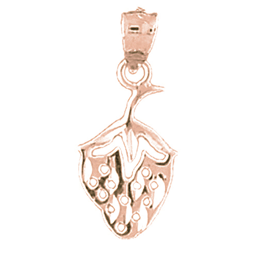 14K or 18K Gold Strawberry Pendant
