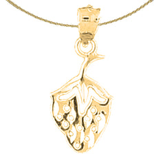 14K oder 18K Gold Erdbeeranhänger