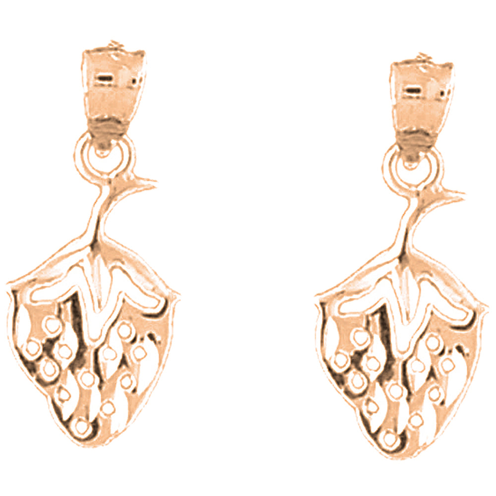 14K or 18K Gold 23mm Strawberry Earrings