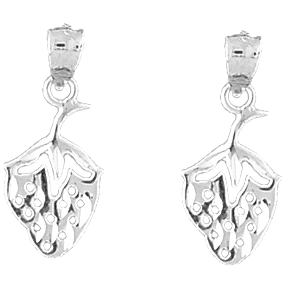 Sterling Silver 23mm Strawberry Earrings