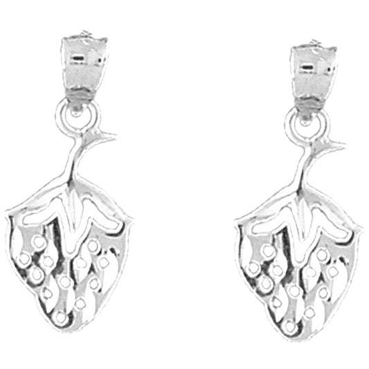 Sterling Silver 23mm Strawberry Earrings