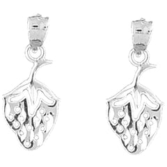 Sterling Silver 23mm Strawberry Earrings