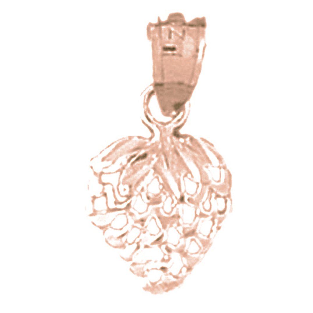 14K or 18K Gold Strawberry Pendant