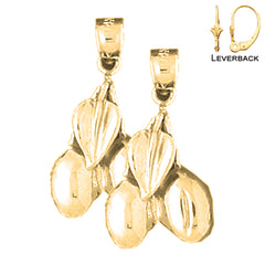 14K or 18K Gold 3D Cherries Earrings