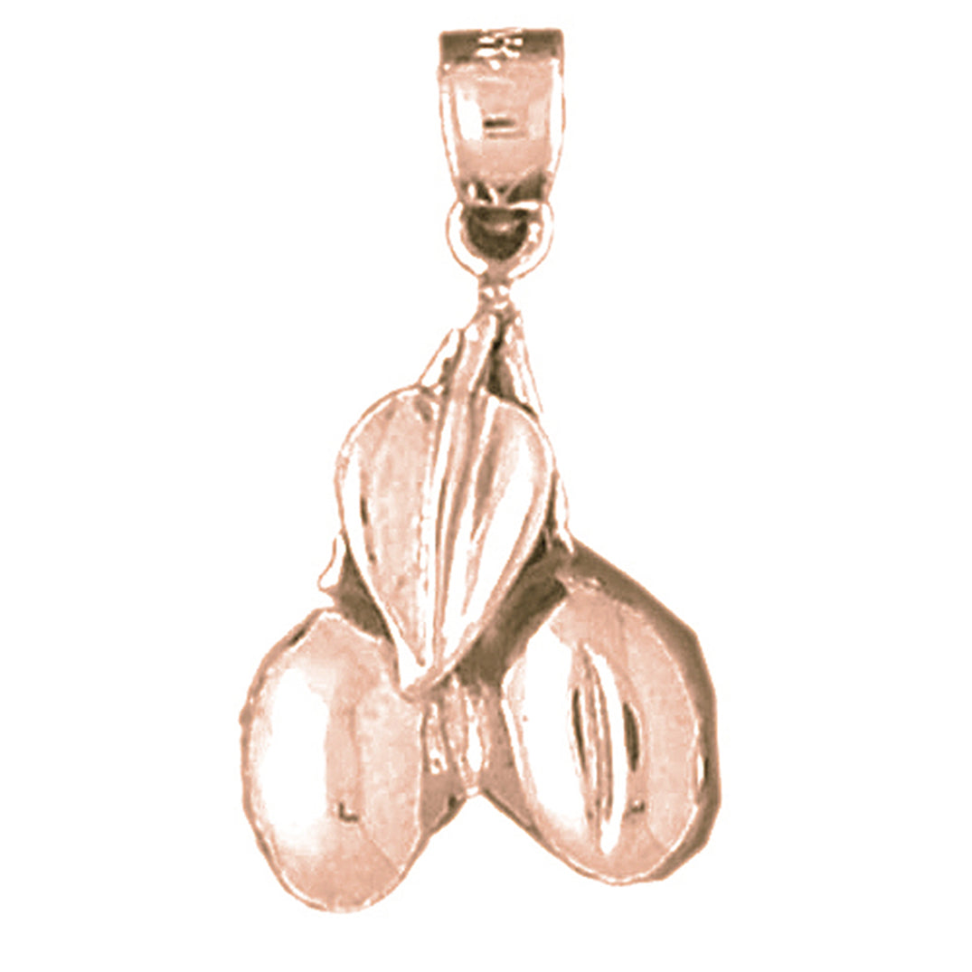 10K, 14K or 18K Gold 3D Cherries Pendant