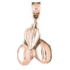 10K, 14K or 18K Gold 3D Cherries Pendant