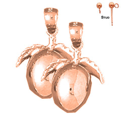 14K or 18K Gold 3D Plum Earrings