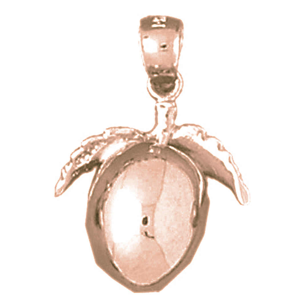 10K, 14K or 18K Gold 3D Plum Pendant