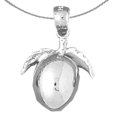 3D-Pflaumenanhänger aus 10 Karat, 14 Karat oder 18 Karat Gold