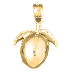10K, 14K or 18K Gold 3D Plum Pendant