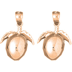14K or 18K Gold 22mm 3D Plum Earrings