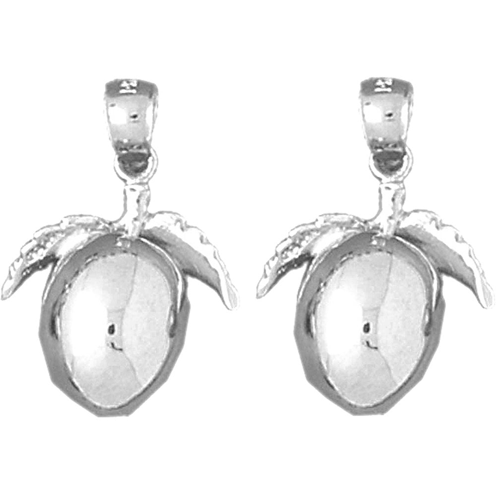 Sterling Silver 22mm 3D Plum Earrings