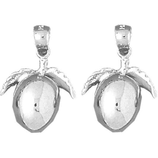 Sterling Silver 22mm 3D Plum Earrings