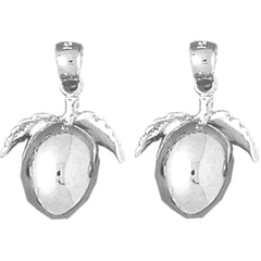 Sterling Silver 22mm 3D Plum Earrings