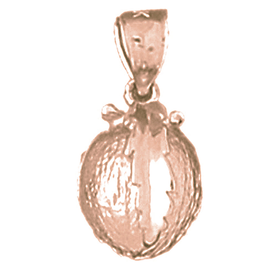 10K, 14K or 18K Gold 3D Orange Pendant