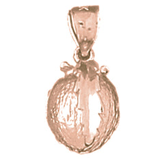 10K, 14K or 18K Gold 3D Orange Pendant