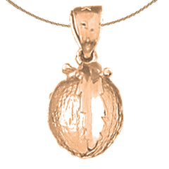 Colgante Naranja 3D de Oro de 10K, 14K o 18K