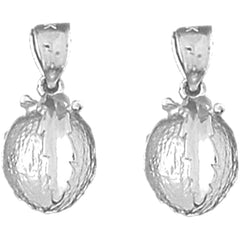 Sterling Silver 19mm 3D Orange Earrings